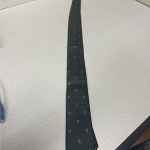 Alexander McQueen Green and Brown Tie with Subtle Pattern